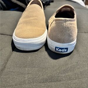 Keds Tan Canvas Slip-On Sneakers